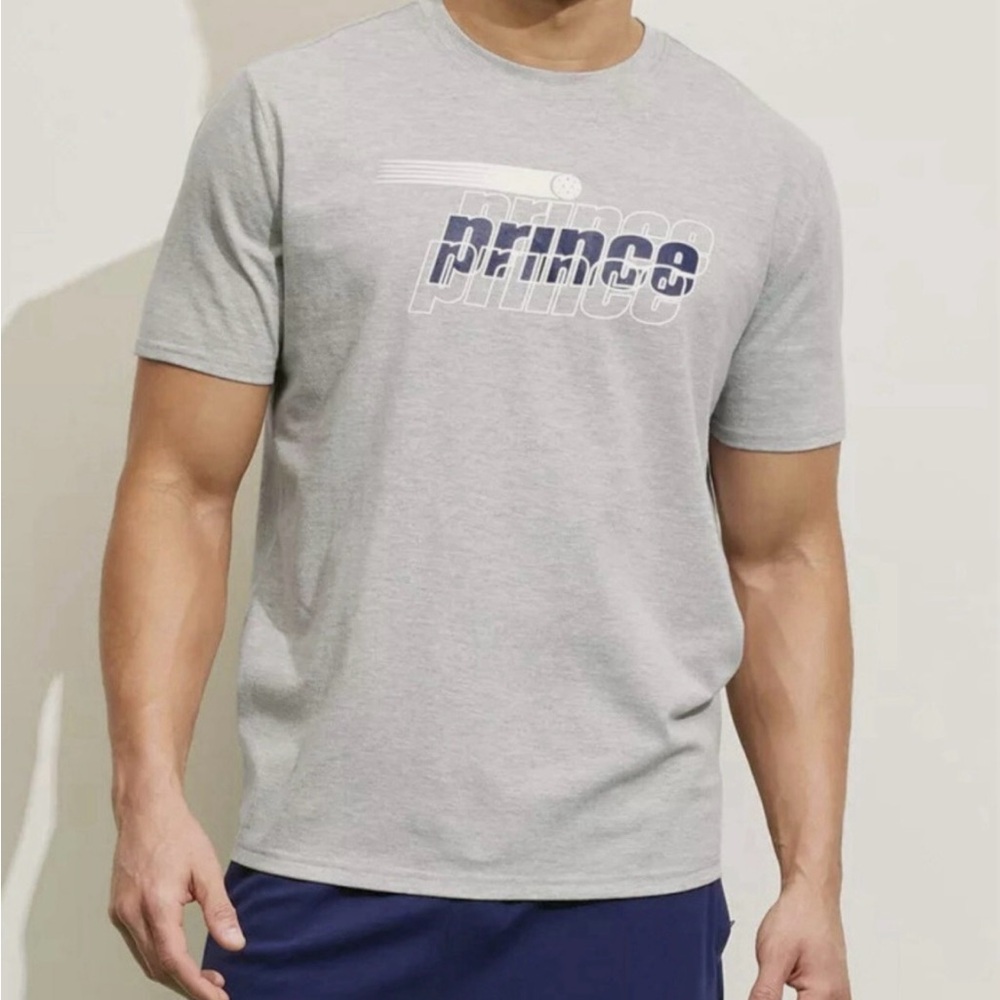Prince pickleball Gray and Black Logo T-Shirt